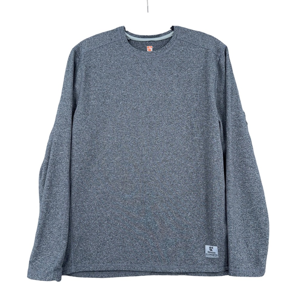 Rugged Elements Long Sleeve T-Shirt Mens Small Polyester Spandex Gray